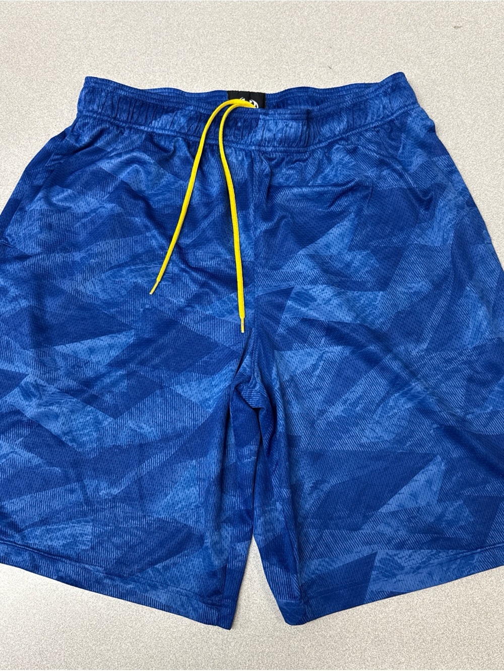 Stephen Curry Under Armour Blue Athletic Shorts with Yellow Drawstring